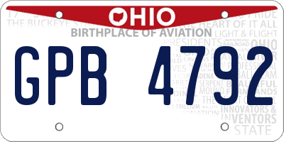 OH license plate GPB4792
