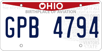 OH license plate GPB4794