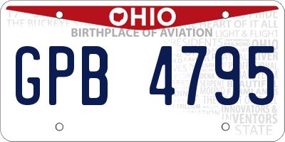 OH license plate GPB4795