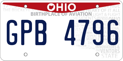 OH license plate GPB4796