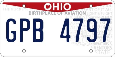 OH license plate GPB4797