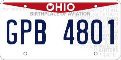 OH license plate GPB4801
