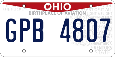 OH license plate GPB4807