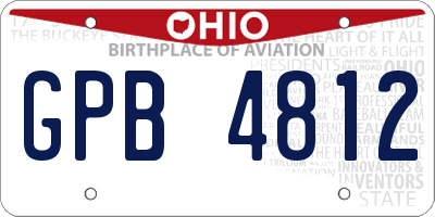 OH license plate GPB4812