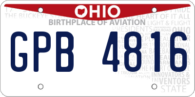 OH license plate GPB4816