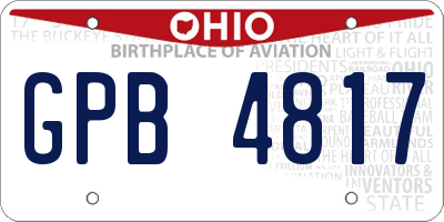 OH license plate GPB4817