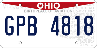 OH license plate GPB4818
