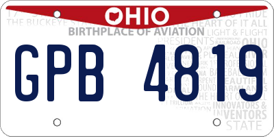 OH license plate GPB4819