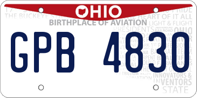 OH license plate GPB4830