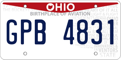 OH license plate GPB4831