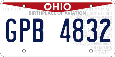 OH license plate GPB4832