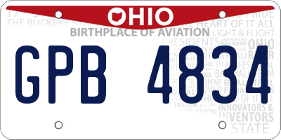 OH license plate GPB4834