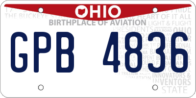 OH license plate GPB4836