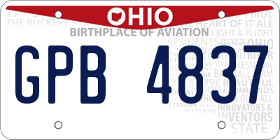 OH license plate GPB4837