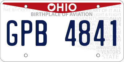 OH license plate GPB4841