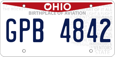 OH license plate GPB4842