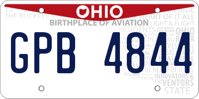 OH license plate GPB4844