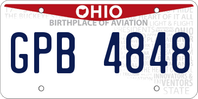 OH license plate GPB4848