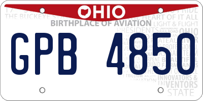 OH license plate GPB4850