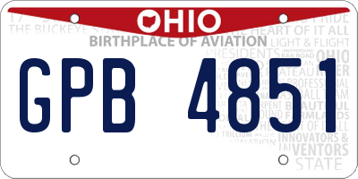 OH license plate GPB4851