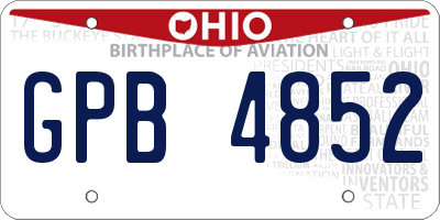 OH license plate GPB4852