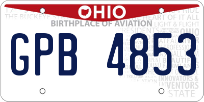 OH license plate GPB4853