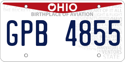 OH license plate GPB4855