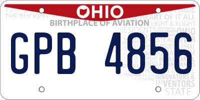 OH license plate GPB4856