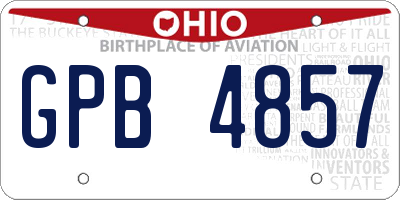 OH license plate GPB4857