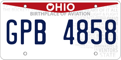 OH license plate GPB4858