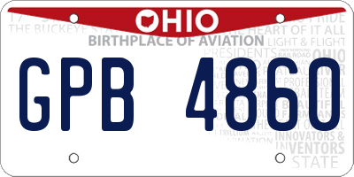 OH license plate GPB4860