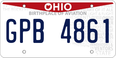 OH license plate GPB4861