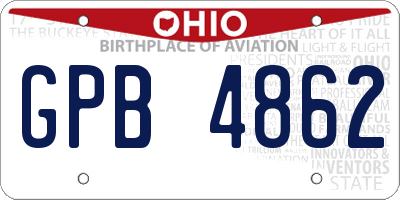 OH license plate GPB4862