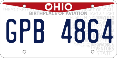 OH license plate GPB4864