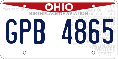 OH license plate GPB4865