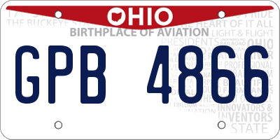 OH license plate GPB4866