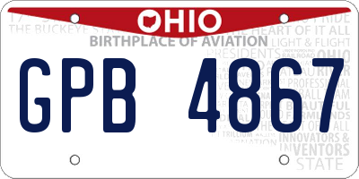 OH license plate GPB4867