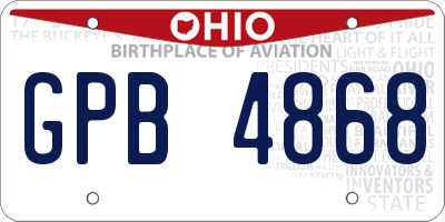 OH license plate GPB4868