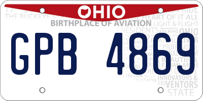 OH license plate GPB4869