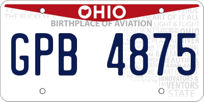 OH license plate GPB4875