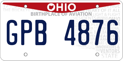 OH license plate GPB4876