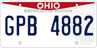 OH license plate GPB4882