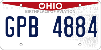 OH license plate GPB4884