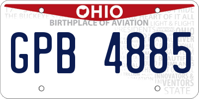 OH license plate GPB4885