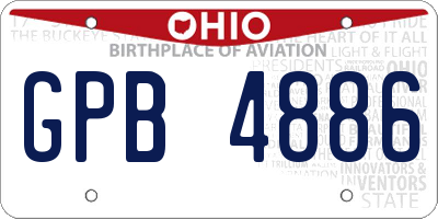 OH license plate GPB4886