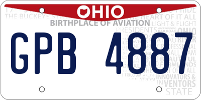 OH license plate GPB4887