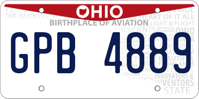 OH license plate GPB4889