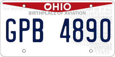 OH license plate GPB4890