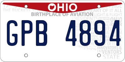 OH license plate GPB4894