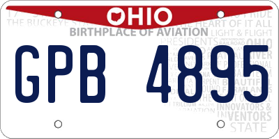 OH license plate GPB4895